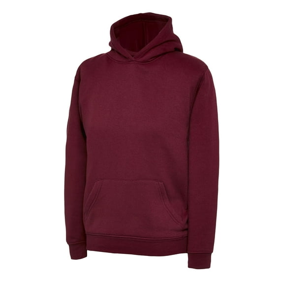 Uneek - Childrens/Kids Kids Hooded Sweatshirt/Jumper - Maroon - Size 7/8 YRS