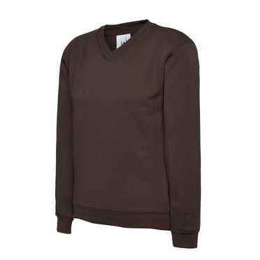 Uneek - Childrens/Kids V Neck Sweatshirt/Jumper - 50% Polyester 50% Cotton - Brown - Size 3/4 YRS