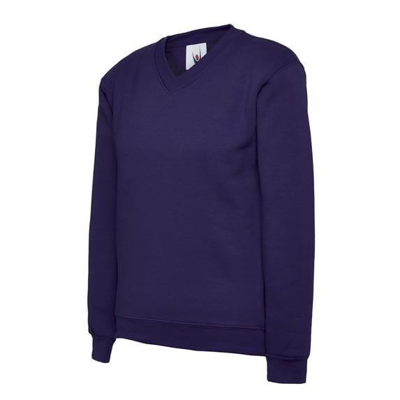 Uneek - Childrens/Kids V Neck Sweatshirt/Jumper - 50% Polyester 50% Cotton - Purple - Size 5/6 YRS