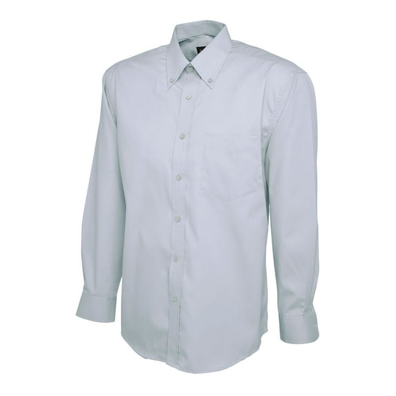Uneek - Men's Pinpoint Oxford Full Sleeve Shirt - Long Sleeve - Light Blue - Size 14.5
