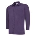 thumbnail image 1 of Uneek - Men's Poplin Full Sleeve Shirt - Long Sleeve - Purple - Size 19.5, 1 of 1