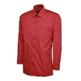 thumbnail image 1 of Uneek - Men's Poplin Full Sleeve Shirt - Long Sleeve - Red - Size 18, 1 of 1