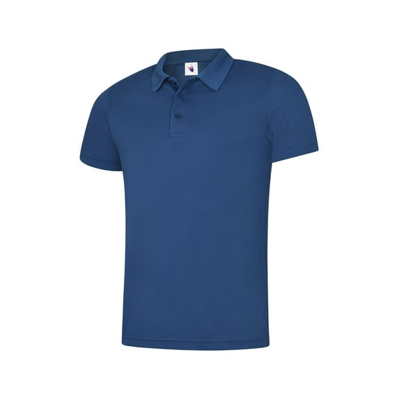 Uneek - Men's Super Cool Workwear Poloshirt - 100% Polyester Pique Breathable Fabric with Wickin - Royal - Size 3XL