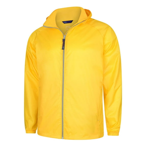 Uneek - Unisex Active Jacket - Superstrong Lightweight 100% Nylon Waterproof Coat - Submarine Yellow/Grey - Size S