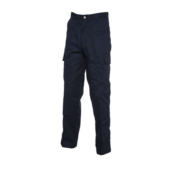 Uneek - Unisex Cargo Trouser with Knee Pad Pockets Long - 65% Polyester 35% Cotton - Navy - Size 42