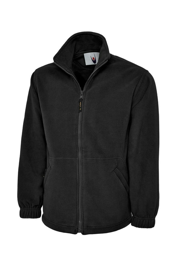 Uneek - Unisex Classic Full Zip Micro Fleece Jacket - Half Moon Yoke - Black - Size 3XL