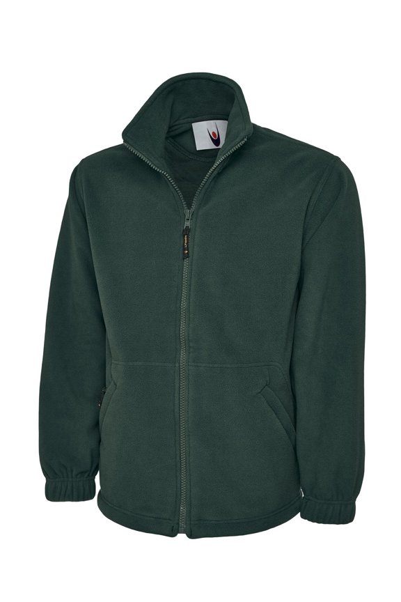 Uneek - Unisex Premium Full Zip Micro Fleece Jacket - Half Moon Yoke - Bottle Green - Size 3XL