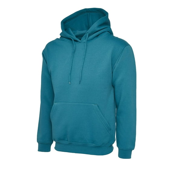 Uneek - Unisex Classic Hooded Sweatshirt/Jumper - 50% Polyester 50% Cotton - Jade - Size L