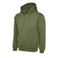 thumbnail image 1 of Uneek - Unisex Classic Hooded Sweatshirt/Jumper - 50% Polyester 50% Cotton - Olive - Size 6XL, 1 of 4