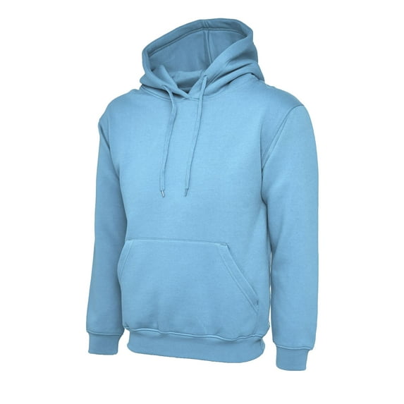 Uneek - Unisex Classic Hooded Sweatshirt/Jumper - 50% Polyester 50% Cotton - Sky - Size M