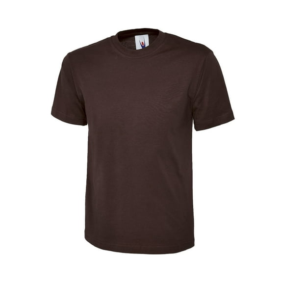 Uneek - Unisex Classic T-shirt - Reactive Dyed - Brown - Size L