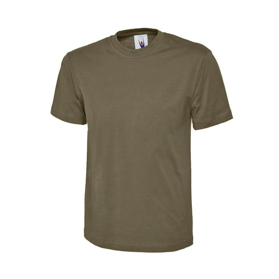 Uneek - Unisex Classic T-shirt - Reactive Dyed - Military Green - Size 6XL