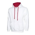 thumbnail image 1 of Uneek - Unisex Contrast Hooded Sweatshirt/Jumper - 50% Polyester 50% Cotton - White/Fuchsia - Size 4XL, 1 of 1
