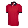 thumbnail image 1 of Uneek - Unisex Contrast Poloshirt - Reactive Dyed - Red - Size S, 1 of 1
