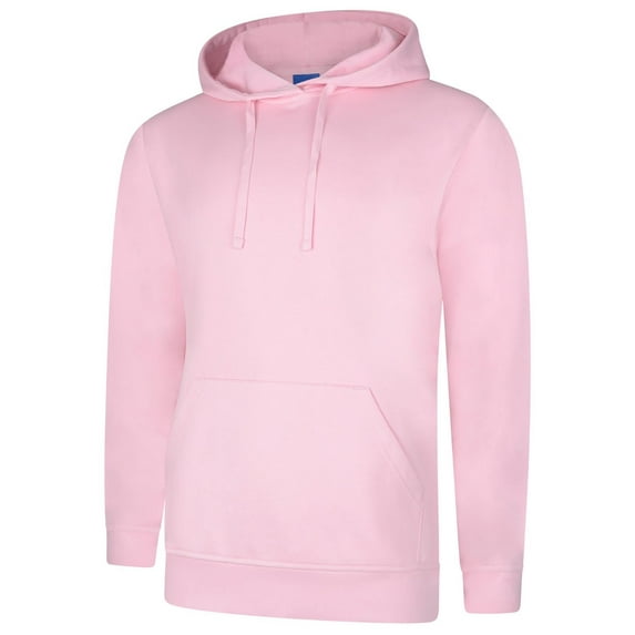 Uneek - Unisex Deluxe Hooded Sweatshirt/Jumper - 60% Ring Spun Combed Cotton 40% Polyester - Pink - Size XL