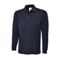 thumbnail image 1 of Uneek - Unisex Longsleeve Poloshirt - 50% Polyester 50% Cotton - Navy - Size S, 1 of 1