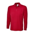 thumbnail image 1 of Uneek - Unisex Longsleeve Poloshirt - 50% Polyester 50% Cotton - Red - Size 2XL, 1 of 1