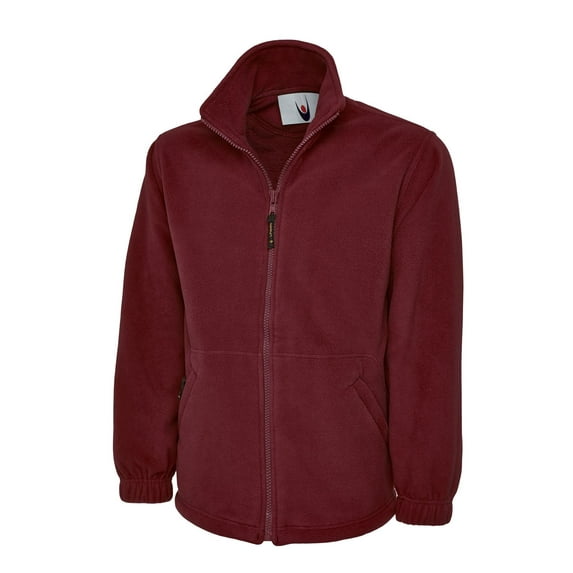 Uneek - Unisex Premium Full Zip Micro Fleece Jacket - Half Moon Yoke - Maroon - Size 3XL