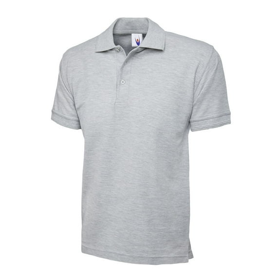 Uneek - Unisex Premium Poloshirt - 50% Polyester 50% Cotton - Heather Grey - Size S