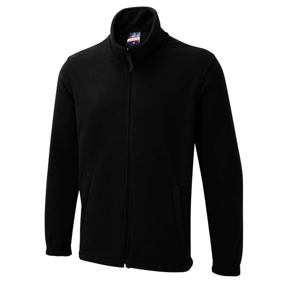 Uneek - Unisex The UX Full Zip Fleece - 100% Polyester Super Anti Pill Micro Fleece - Black - Size XS