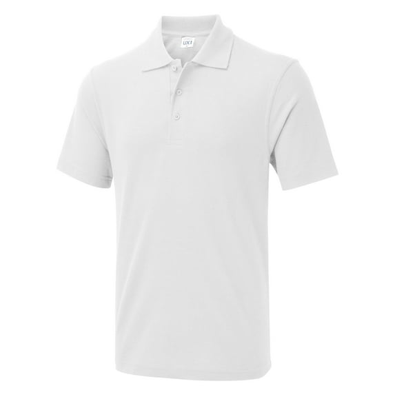 Uneek - Unisex The UX Polo - 50% Polyester 50% Cotton - White - Size L