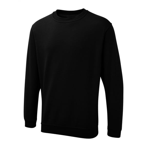 Uneek - Unisex The UX Sweatshirt/Jumper - 50% Polyester 50% Cotton - Black - Size XL