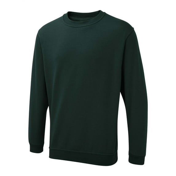 Uneek - Unisex The UX Sweatshirt/Jumper - 50% Polyester 50% Cotton - Bottle Green - Size 5XL