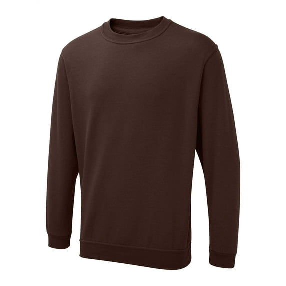 Uneek - Unisex The UX Sweatshirt/Jumper - 50% Polyester 50% Cotton - Brown - Size S