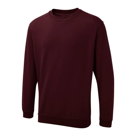 Uneek - Unisex The UX Sweatshirt/Jumper - 50% Polyester 50% Cotton - Maroon - Size XS