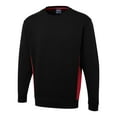 thumbnail image 1 of Uneek - Unisex Two Tone Crew New Sweatshirt/Jumper - 60% Cotton 40% Polyester - Black/Red - Size L, 1 of 1