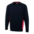 thumbnail image 1 of Uneek - Unisex Two Tone Crew New Sweatshirt/Jumper - 60% Cotton 40% Polyester - Navy/Red - Size 3XL, 1 of 1