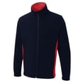 thumbnail image 1 of Uneek - Unisex Two Tone Full Zip Fleece Jacket - 100% Polyester - Navy/Red - Size XS, 1 of 1