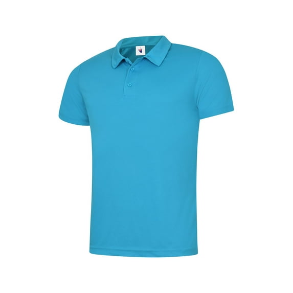 Uneek - Unisex Ultra Cool Poloshirt - 100% Polyester Textured Breathable Fabric with Wic - Sapphire - Size S