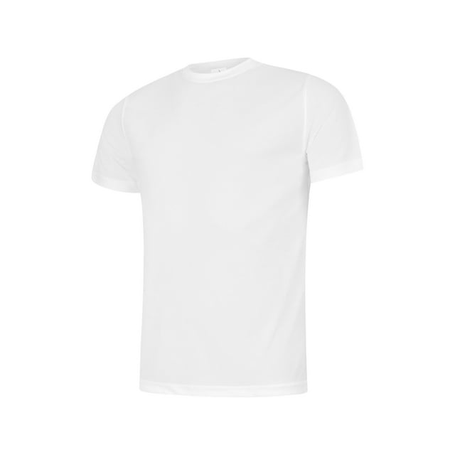 Uneek - Unisex Ultra Cool T Shirt - 100% Polyester Textured Breathable Fabric with Wic - White - Size M