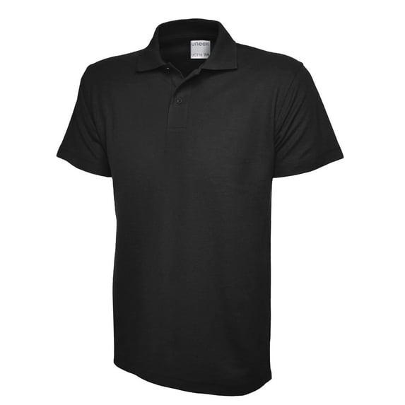 Uneek - Unisex Ultra Cotton Poloshirt - 100% Ring Spun Combed Cotton - Black - Size 3/4 YRS