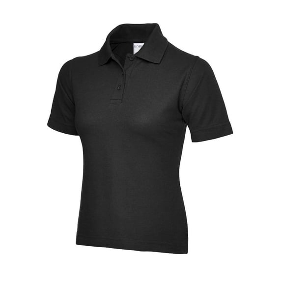 Uneek - Unisex Ultra Cotton Poloshirt - 100% Ring Spun Combed Cotton - Black - Size XL