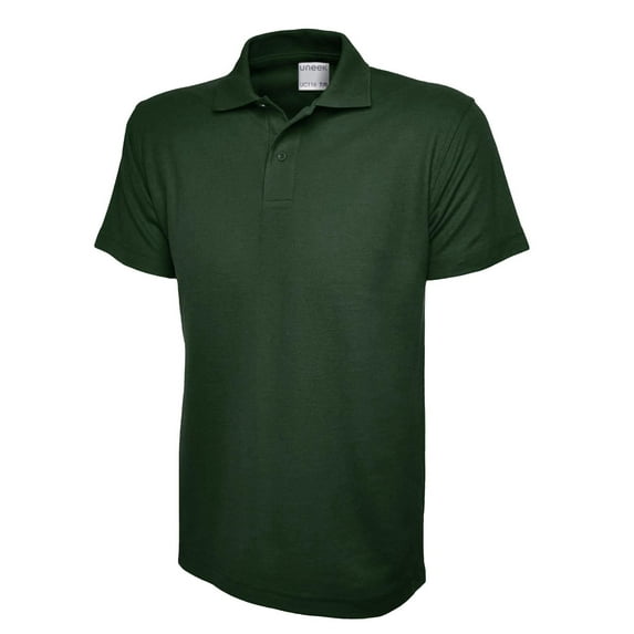 Uneek - Unisex Ultra Cotton Poloshirt - 100% Ring Spun Combed Cotton - Bottle Green - Size 9/10 YRS