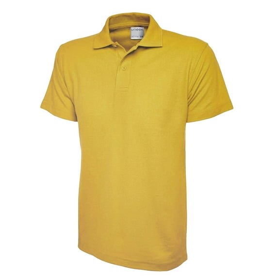 Uneek - Unisex Ultra Cotton Poloshirt - 100% Ring Spun Combed Cotton - Yellow - Size 11/13 YRS