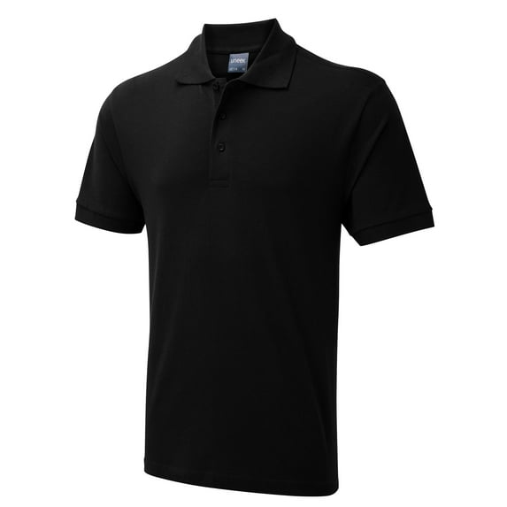 Uneek - Unisex Ultra Cotton Poloshirt - Reactive Dyed - Black - Size M