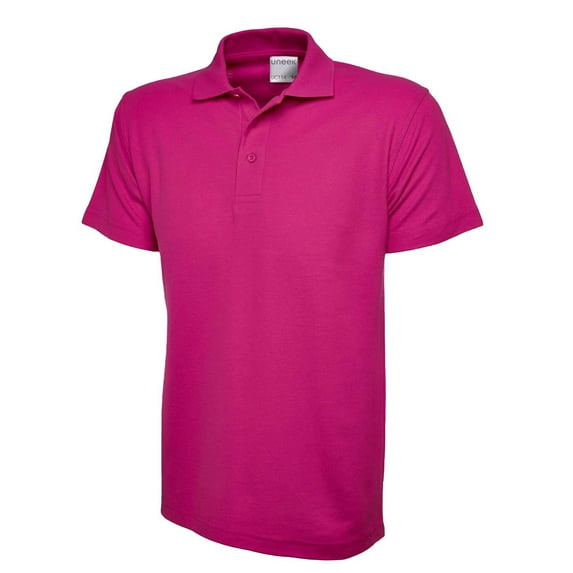 Uneek - Unisex Ultra Cotton Poloshirt - Reactive Dyed - Hot Pink - Size M