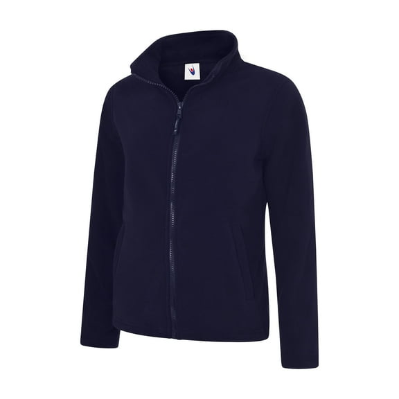 Uneek - Women's/Ladies Classic Full Zip Fleece Jacket - Half Moon Yoke - Navy - Size L
