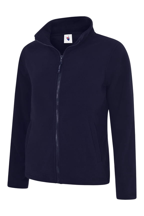 Uneek - Women's/Ladies Classic Full Zip Fleece Jacket - Half Moon Yoke - Navy - Size L