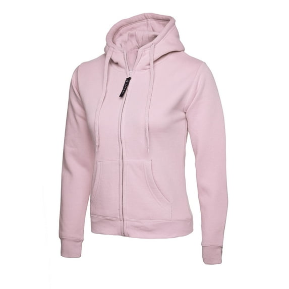 Uneek - Women's/Ladies Classic Full Zip Hooded Sweatshirt/Jumper - 50% Polyester 50% Cotton - Pink - Size 3XL