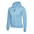 thumbnail image 1 of Uneek - Women's/Ladies Classic Full Zip Hooded Sweatshirt/Jumper - 50% Polyester 50% Cotton - Sky - Size L, 1 of 1