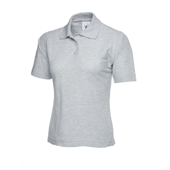 Uneek - Women's/Ladies Classic Poloshirt - 50% Polyester 50% Cotton - Heather Grey - Size 4XL