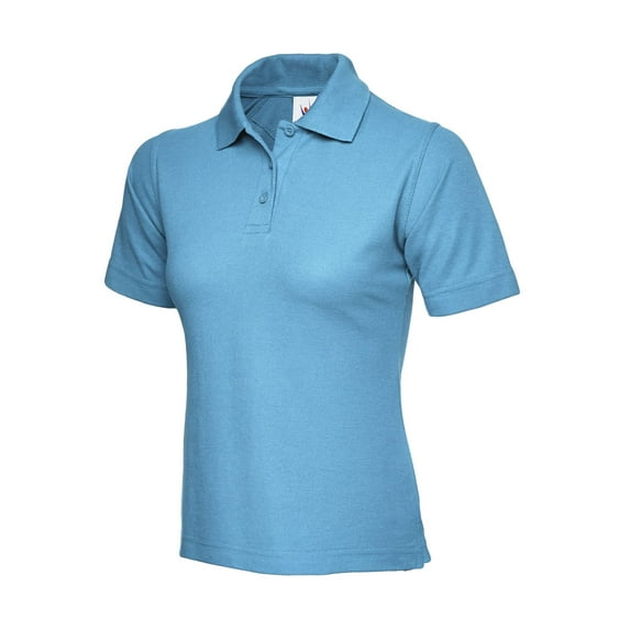 Uneek - Women's/Ladies Classic Poloshirt - 50% Polyester 50% Cotton - Sky - Size L