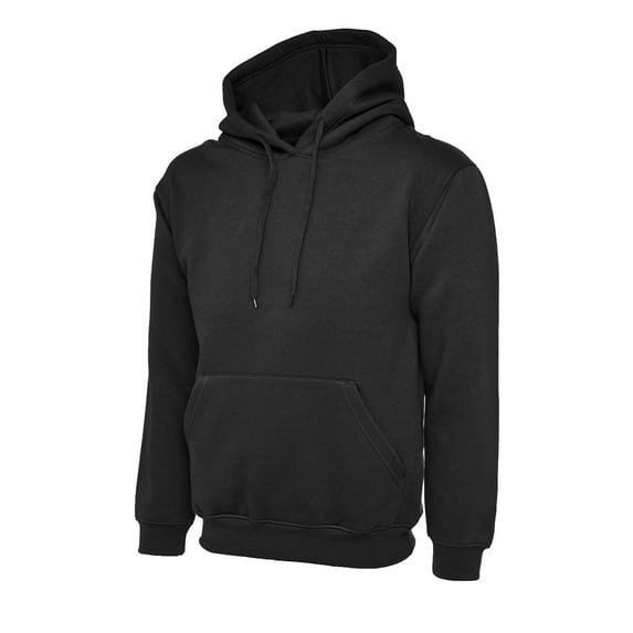 Uneek - Women's/Ladies Deluxe Hooded Sweatshirt/Jumper - 50% Polyester 50% Cotton - Black - Size L