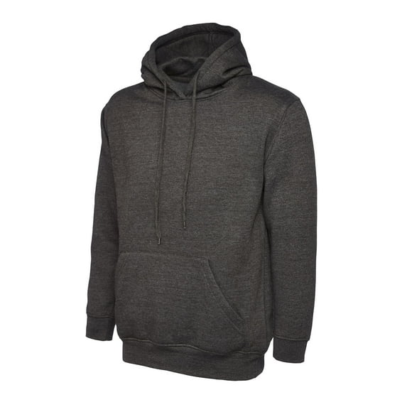 Uneek - Women's/Ladies Deluxe Hooded Sweatshirt/Jumper - 50% Polyester 50% Cotton - Charcoal - Size 2XL