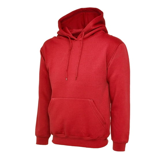 Uneek - Women's/Ladies Deluxe Hooded Sweatshirt/Jumper - 50% Polyester 50% Cotton - Red - Size S