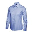 thumbnail image 1 of Uneek - Women's/Ladies Ladies Poplin Full Sleeve Shirt - 65% Polyester 35% Cotton - Mid Blue - Size XL, 1 of 1